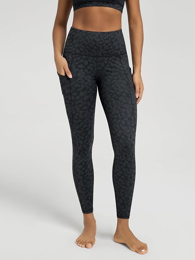 ODODOS Women's High Waisted Yoga Leggings with Pockets, Tummy Control Non See Through Workout Athletic Running Yoga Pants