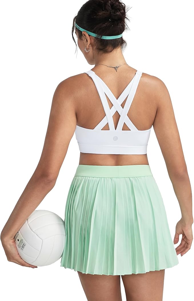 RUNNING GIRL Sports Bras for Women,Padded Strappy Sports Bras Criss-Cross Back Medium Support Sports Bras with Removable Cups