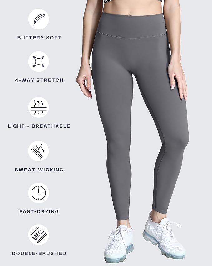 Aoxjox High Waisted Workout Leggings for Women Trinity Yoga Pants 26.5"