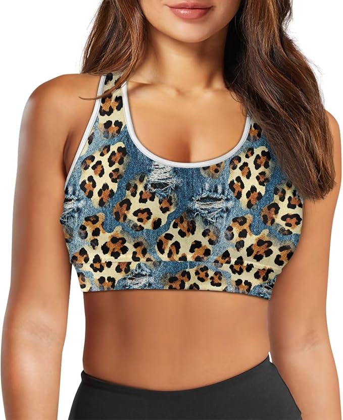 4 Piece Gym Sets Women Racerback Sports Bra with Back Pocket, Matching Flare Yoga Pants And Sweatband