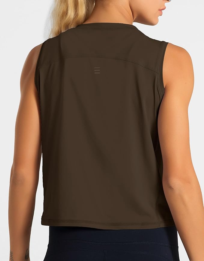 Dragon Fit Womens Ice Silk Workout Tank Tops Sleeveless Cropped Yoga Shirt for Running Gym Summer