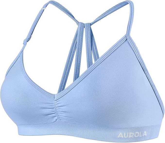 AUROLA Mercury Workout Sports Bras Women Athletic Removable Padded Backless Strapy Minimal Crop Top