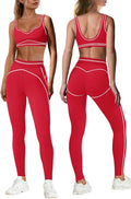 Nirovien Womens 2 Piece Workout Sets Athletic Yoga Sets Pilates Gym Outfits Butt Lifting Leggings and Sports Bra