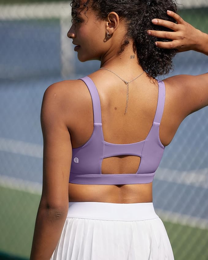 RUNNING GIRL Sports Bra for Women High Support, Molded Cup High Impact Sports Bras with Sewn in Pads