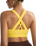 RUNNING GIRL Sports Bras for Women,Padded Strappy Sports Bras Criss-Cross Back Medium Support Sports Bras with Removable Cups