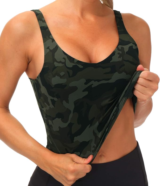 THE GYM PEOPLE Womens' Sports Bra Longline Wirefree Padded with Medium Support