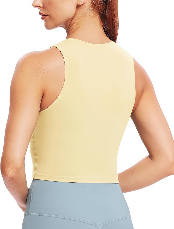 Natural Feelings Nudi Sports Bras for Women Removable Padded Yoga Tank Tops Sleeveless Fitness Workout Crop Tops