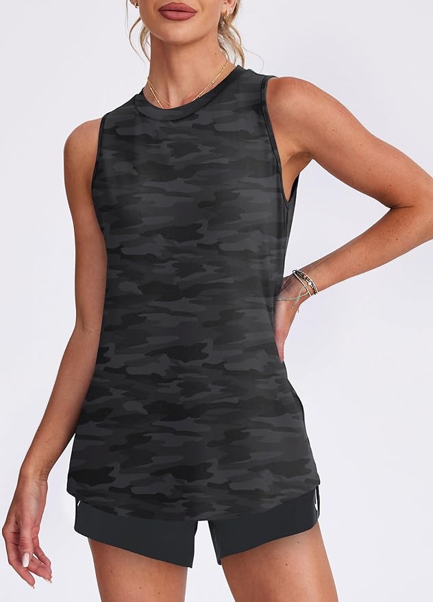 Womens Workout Tank Tops Lightweight Sleeveless Shirts for Women Loose Fit Tops for Athletic Running Tennis Yoga