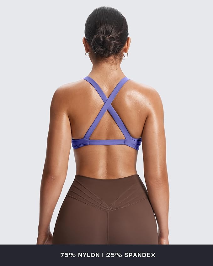 Aoxjox Women's Workout Sports Bras Fitness Satara Low Impact Bra Yoga Crop Tank