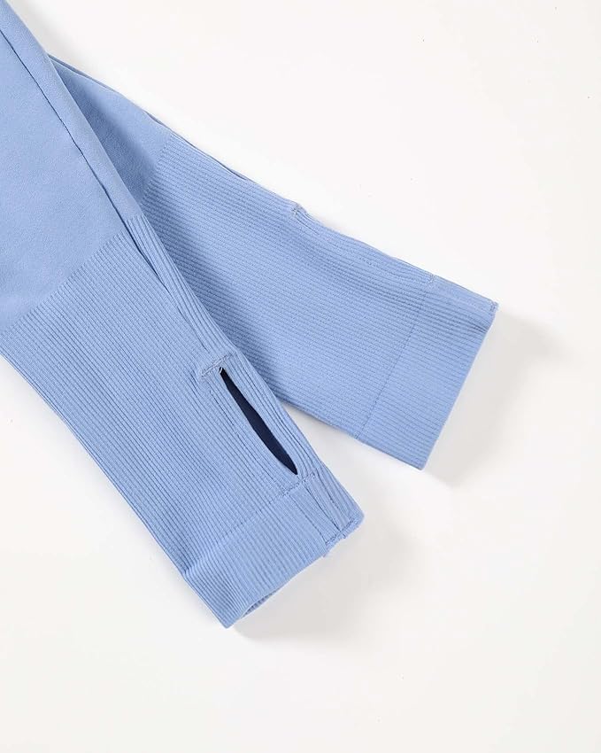AUROLA Influence Workout Jacket for Women, Half Zip Cropped Slim Fit Long Sleeve Yoga Jackets Athletic Top with Thumb Holes