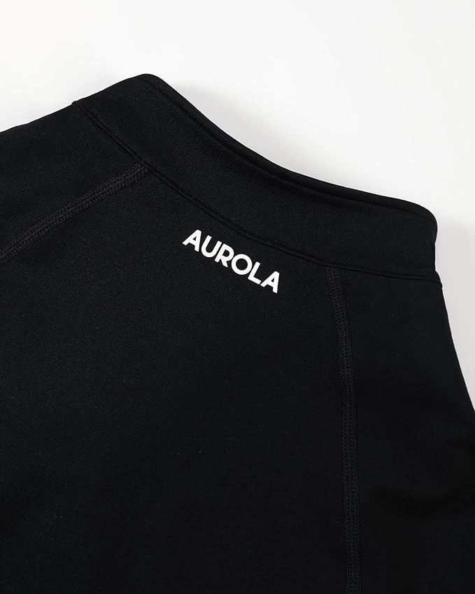 AUROLA Influence Workout Jacket for Women, Half Zip Cropped Slim Fit Long Sleeve Yoga Jackets Athletic Top with Thumb Holes