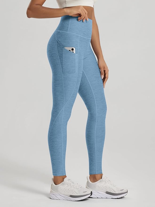 ODODOS Women's High Waisted Yoga Leggings with Pockets, Tummy Control Non See Through Workout Athletic Running Yoga Pants