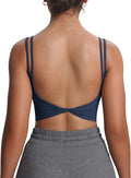 Aoxjox Women's Workout Sports Bras Fitness Yoga Crop Tank Metamorph Twist Back Cami