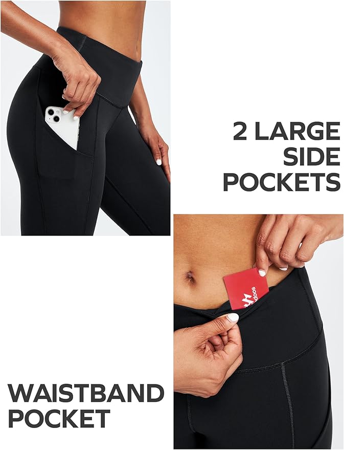 Ewedoos Leggings with Pockets for Women High Waisted Athletic Workout Compression Leggings Tummy Control Yoga Pants Women