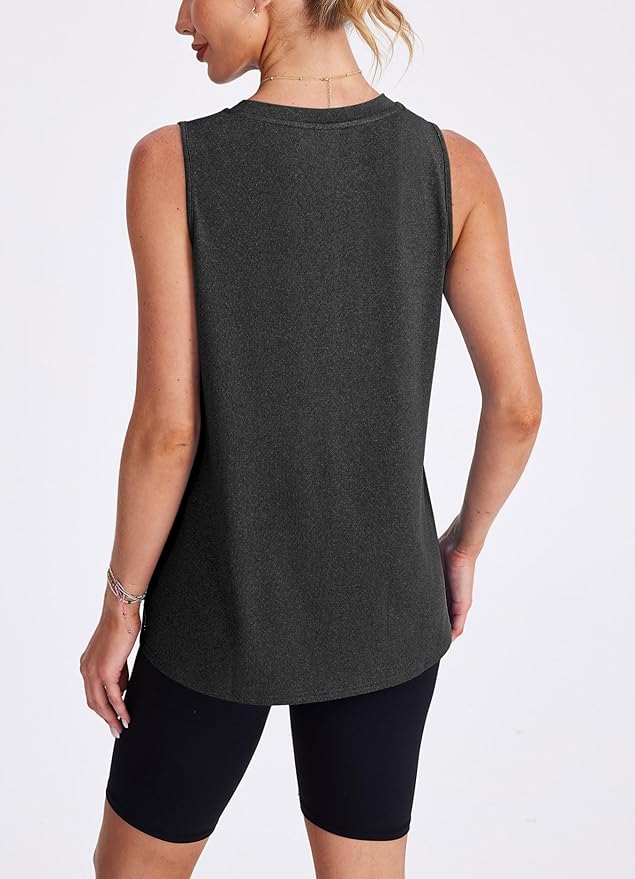 Womens Workout Tank Tops Lightweight Sleeveless Shirts for Women Loose Fit Tops for Athletic Running Tennis Yoga