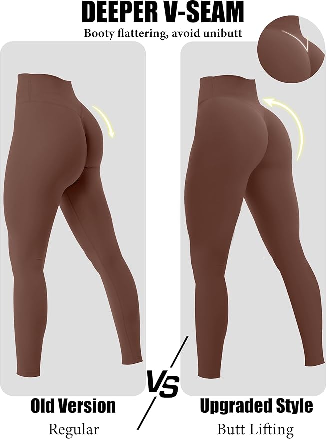 Olmlmt No Front Seam Workout Leggings for Women Tummy Control Butt Lifting Leggings Buttery Soft Gym Yoga Pants