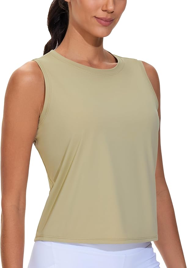 Dragon Fit Womens Ice Silk Workout Tank Tops Sleeveless Cropped Yoga Shirt for Running Gym Summer