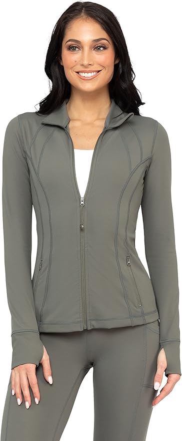 90 Degree By Reflex Full Zip Running Track Jacket Lightweight Athletic Slim Fit Jacket with Thumbholes