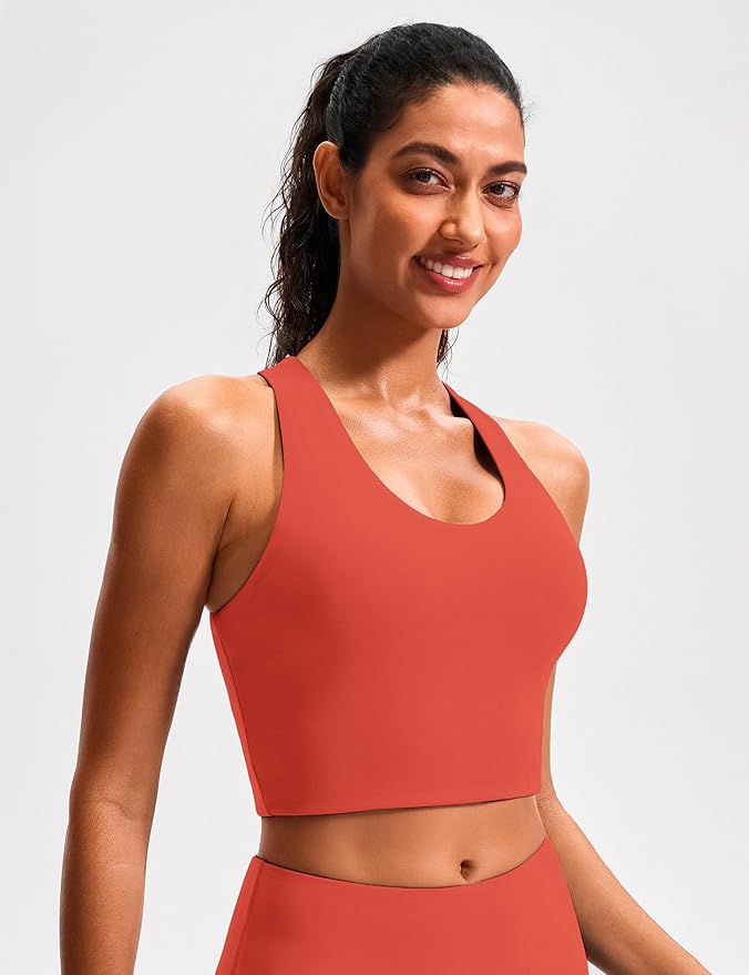 Sports Bras for Women Criss-Cross Back Padded Workout Tank Tops Medium Support Crop Tops for Women