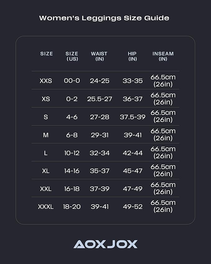Aoxjox Women's Trinity High Waisted Yoga Pants with Pockets Cross-Waist Tummy Control Buttery Soft Workout Leggings 26"
