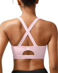 RUNNING GIRL Sports Bra for Women High Support,Molded Cup Strappy Running Sports Bras with Sewn in Pads