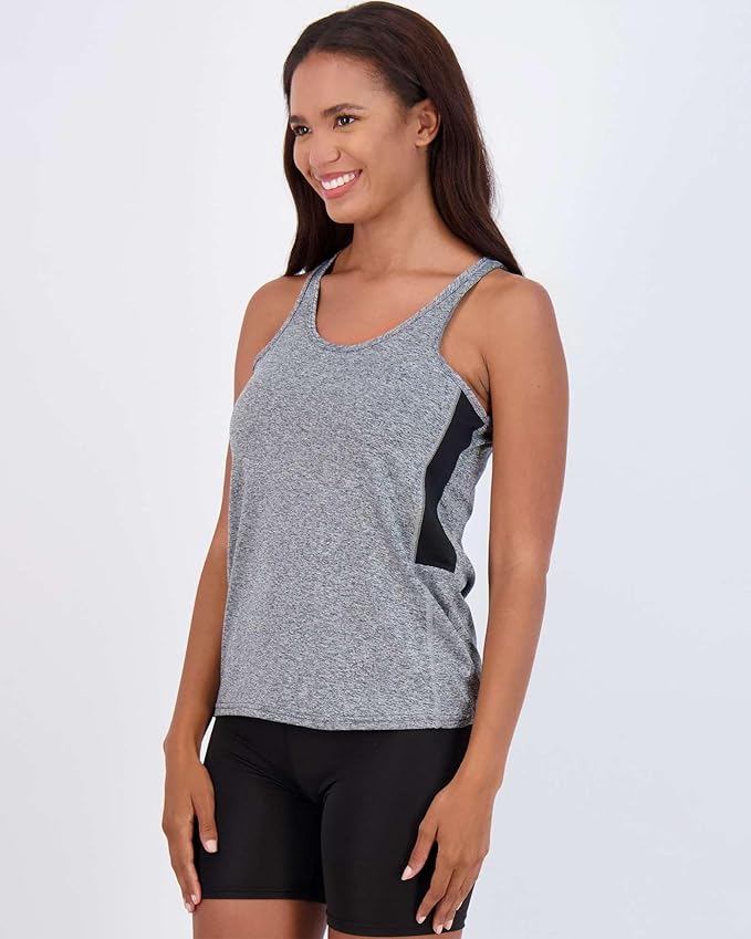 Real Essentials 5 Pack: Women's Racerback Tank Top Dry-Fit Athletic Performance Yoga Activewear (Available in Plus Size)