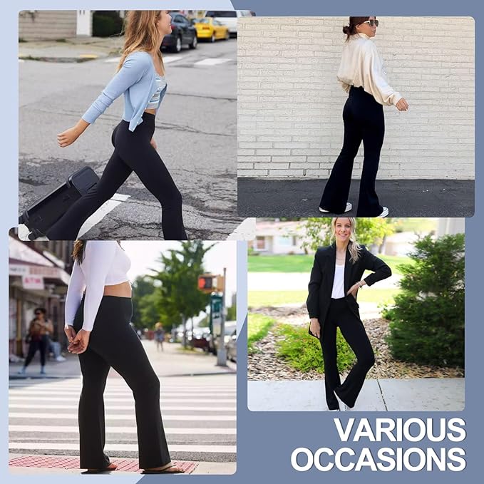3 Packs Leggings with Pockets for Women, Soft High Waisted Tummy Control Workout Yoga Pants