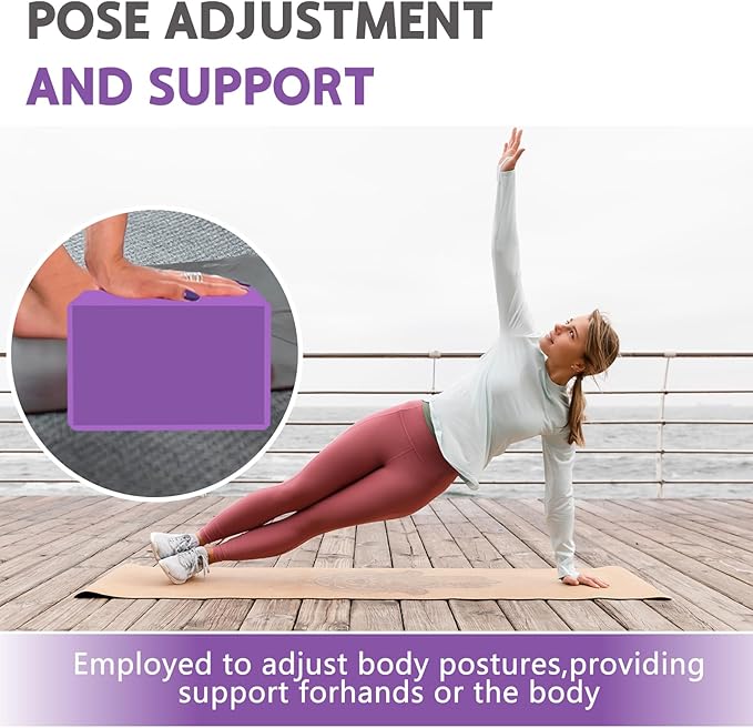 9"x6"x3" Yoga Blocks, Soft Non-Slip Surface Premium Foam Blocks, Supportive, Lightweight, Odor Resistant, Yoga Accessories for Pilates Meditation General Fitness Stretching Toning