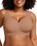 OEAK Womens Wireless Jelly Bra Plus Size Supportive Seamless Bras Full Coverage Push Up Comfortable No Underwire Tshirt Bras