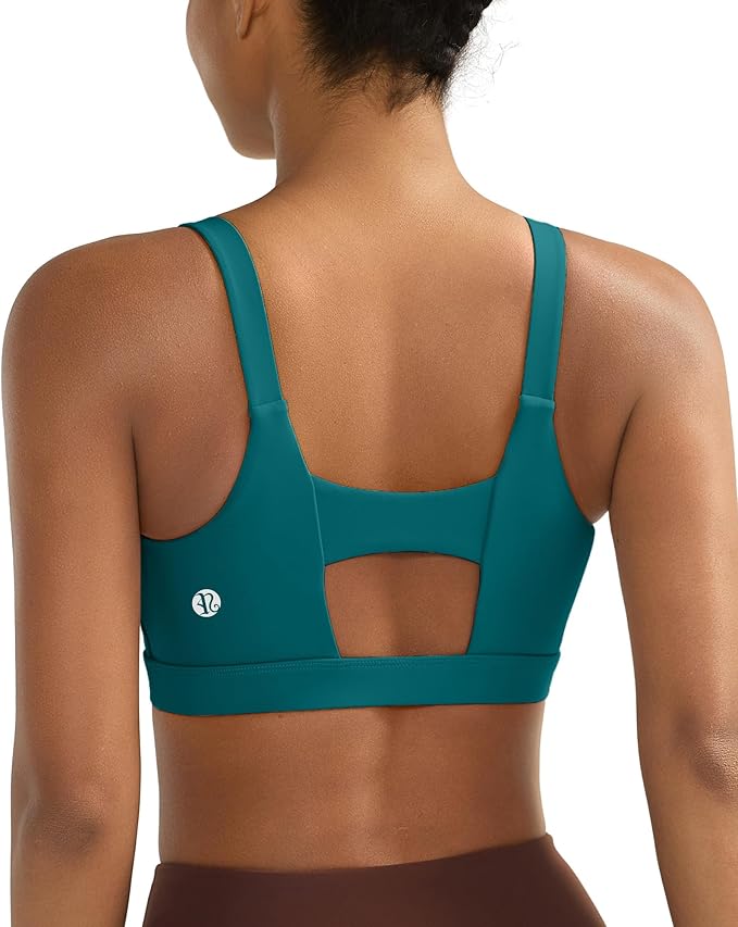 RUNNING GIRL Sports Bra for Women High Support, Molded Cup High Impact Sports Bras with Sewn in Pads