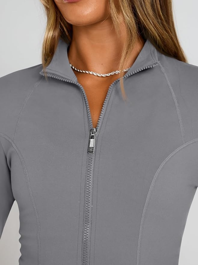 Trendy Queen Womens Lightweight Zip Up Jackets 2026 Athletic Workout Hoodies Spring Shirt Fitted Gym Clothes with Pocket