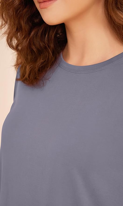 ODODOS Modal Soft Short Sleeve Shirts for Women Crew Neck Yoga Tee Casual Workout Tops
