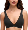 CRZ YOGA Butterluxe Soft Double Lined Deep V Neck Sports Bras for Women - Open Back Yoga Crop Top Casual Non Padded