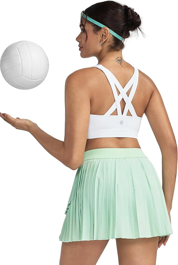 RUNNING GIRL Sports Bras for Women,Padded Strappy Sports Bras Criss-Cross Back Medium Support Sports Bras with Removable Cups