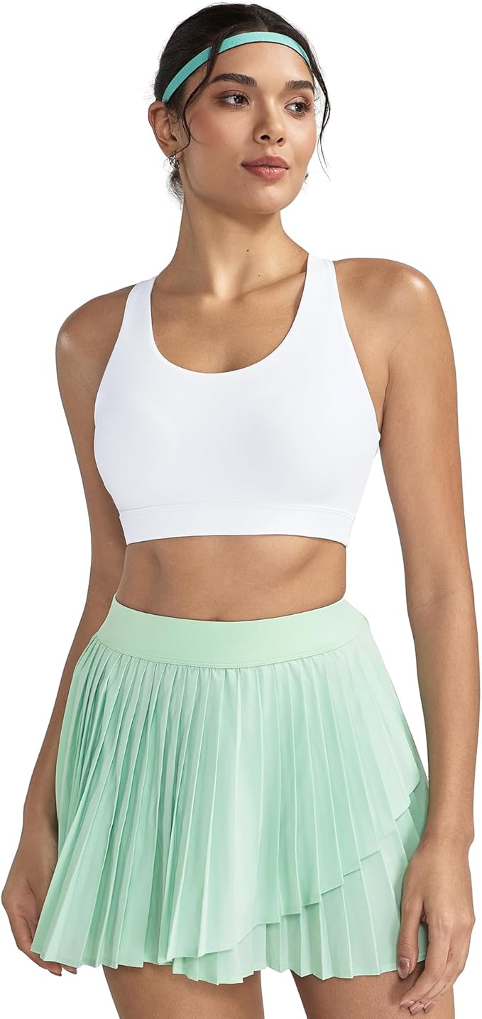 RUNNING GIRL Sports Bras for Women,Padded Strappy Sports Bras Criss-Cross Back Medium Support Sports Bras with Removable Cups