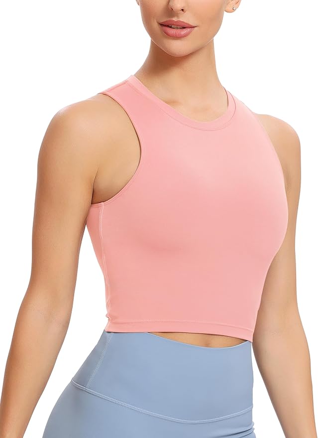 Natural Feelings Nudi Sports Bras for Women Removable Padded Yoga Tank Tops Sleeveless Fitness Workout Crop Tops