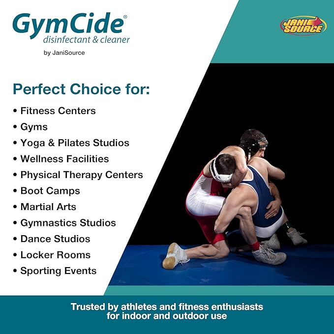 GymCide Concentrated Disinfectant & Cleaner For Gym Equipment, Sport Helmets, Yoga Mats, Locker Rooms, and Physical Therapy Centers, Gallon (Case of 4)…