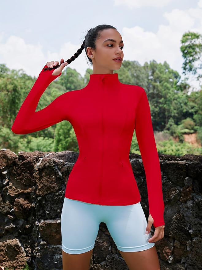 VUTRU Women's Workout Yoga Jacket Full Zip Running Athletic Track Jacket