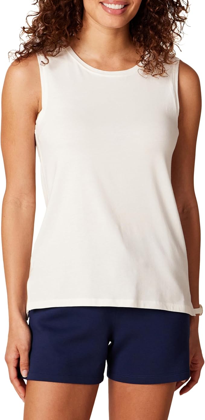 Amazon Essentials Women's Soft Cotton Relaxed-Fit Workout Tank Top (Available in Plus Size)