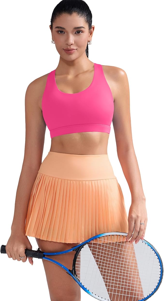 RUNNING GIRL Sports Bras for Women,Padded Strappy Sports Bras Criss-Cross Back Medium Support Sports Bras with Removable Cups