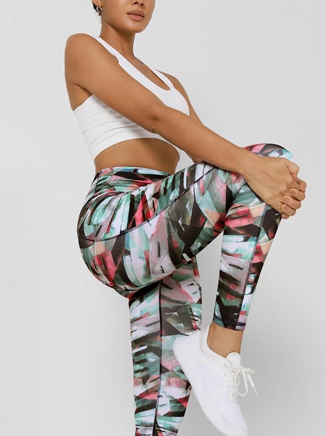 ODODOS Women's High Waisted Yoga Leggings with Pockets, Tummy Control Non See Through Workout Athletic Running Yoga Pants