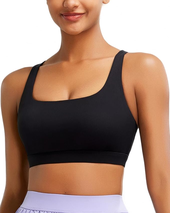 RUNNING GIRL Sports Bra for Women, Molded Cup High Impact Sports Bras for Women with Sewn in Pads