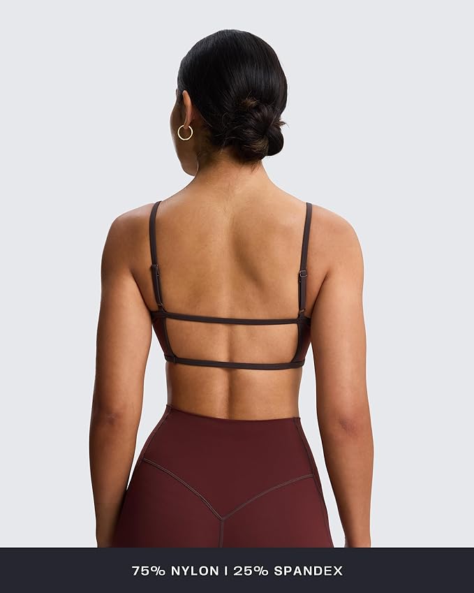 Aoxjox Women's Color Block Workout Sports Bras Fitness Lexi Lined Strappy Bra Athletic Yoga Crop Tank