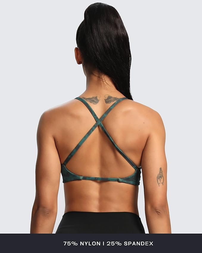Aoxjox Women's Workout Sports Bras Fitness Metamorph Sienna Twist Bra Yoga Crop Tank