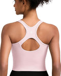 RUNNING GIRL Workout Tank Tops with Built in Bras for Women,Compression Shirt Strappy Back Athletic Yoga Tops