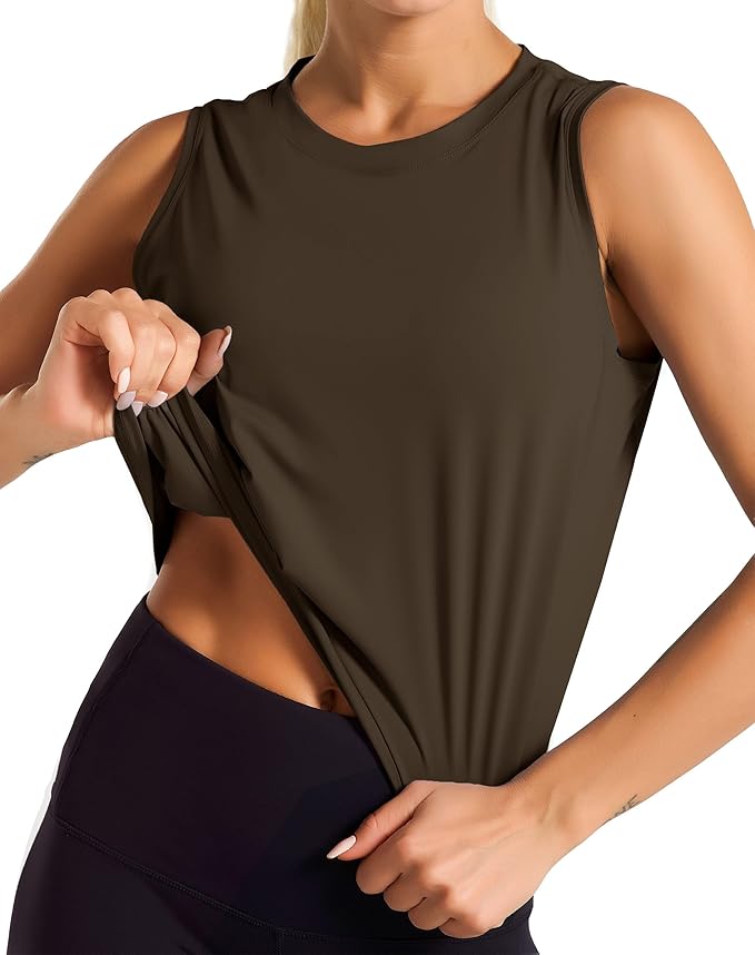 Dragon Fit Womens Ice Silk Workout Tank Tops Sleeveless Cropped Yoga Shirt for Running Gym Summer