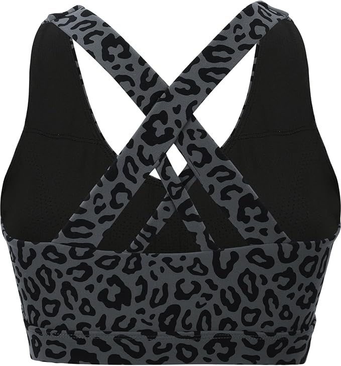 RUNNING GIRL Sports Bras for Women,Padded Strappy Sports Bras Criss-Cross Back Medium Support Sports Bras with Removable Cups