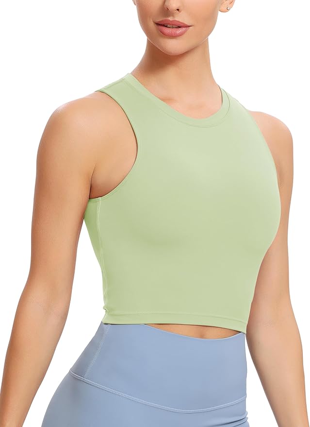 Natural Feelings Nudi Sports Bras for Women Removable Padded Yoga Tank Tops Sleeveless Fitness Workout Crop Tops