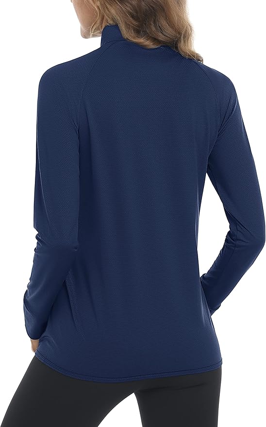 MAGCOMSEN Women's UPF 50+ Lightweight Athletic Jacket Sun Protection Full Zip Long Sleeve Shirts Hiking Outdoor Pockets