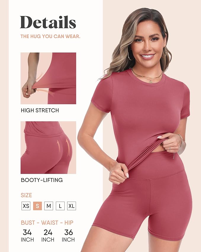 ZOOSIXX Two Piece Workout Sets for Women - Summer Outfits 2 Piece Short Gym Sets Casual Lounge Vacation Matching Clothing